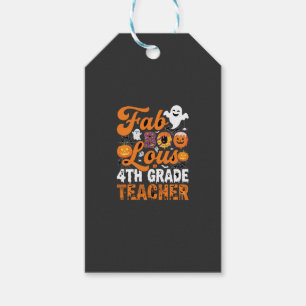 Etiqueta Para Presente Professor de 4ª série Fab-BOO-Loso de Halloween