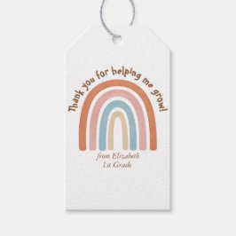 Etiqueta Para Presente Professor de Arco-Íris Moderno, Aquarela Obrigado