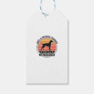 Etiqueta Para Presente Professor de Física Ama Weimaraner Design de Cacho