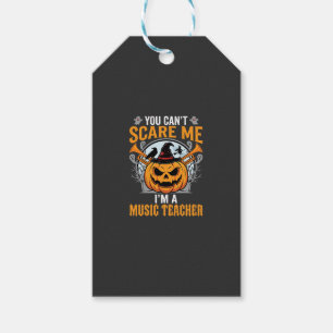 Etiqueta Para Presente Professor de Música de Halloween Abóbora Assustado