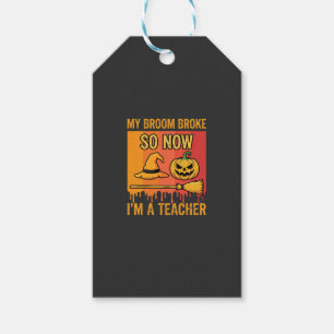 Etiqueta Para Presente Professor engraçado de Halloween Meu vassoura queb
