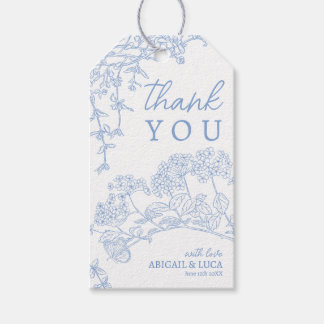 Etiqueta Para Presente Programa de Casamento Blue Chinoiserie Toile de Jo