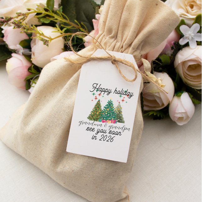 Etiqueta Para Presente Promoted to Grandparents Christmas tree  (Criador carregado)