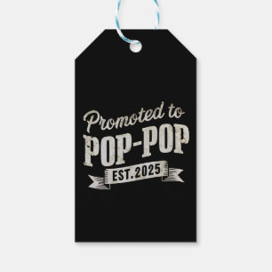 Etiqueta Para Presente Promovido a Pop-Pop Est 2025 Primeira Vez Pop-Pop