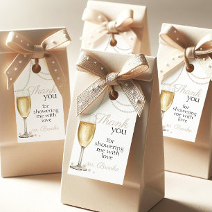 Etiqueta Para Presente Prosecco Pérolas agradecimento elegante Chá de Noi