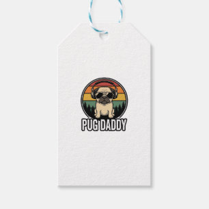 Etiqueta Para Presente Pug Daddy Vintage Sunset Design De Camiseta De Cac