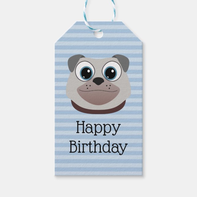 Etiqueta Para Presente Pug Dog (Frente)