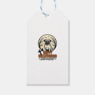 Etiqueta Para Presente Pug Halloween Doces ou Travessuras Desenho de Grav