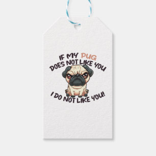 Etiqueta Para Presente Pug Irritado (Tan) - Design exclusivo