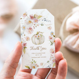 Etiqueta Para Presente Pumpkin Fall Floral Favor Obrigado