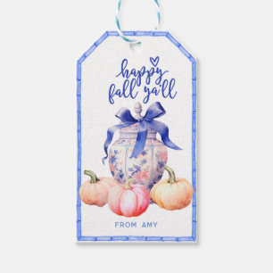 Etiqueta Para Presente Pumpkin Feliz Barra de Gengibre de Chinoiserie