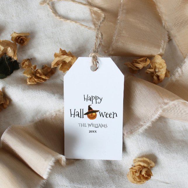 Etiqueta Para Presente Pumpkin Happy Halloween Personalizado (Criador carregado)