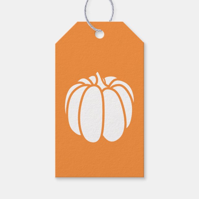 Etiqueta Para Presente Pumpkin Patch na etiqueta laranja do presente (Frente)