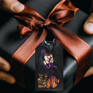 Etiqueta Para Presente Pumpkin Roxo da Bruxa Loura