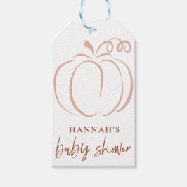 Etiqueta Para Presente Pumpkin Terracotta Boho Burnt Orange Chá de fralda