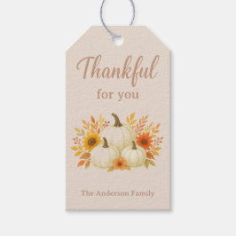 Etiqueta Para Presente Pumpkins de queda e girassóis | Ação de Graças Ele
