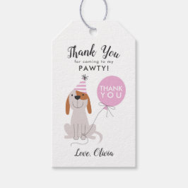 Etiqueta Para Presente Puppy Dog Festa de aniversário Pink Favor