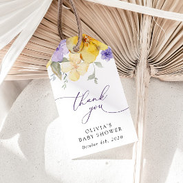 Etiqueta Para Presente Purple Flowers, Yellow Flowers, Boho, Baby Shower