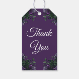Etiqueta Para Presente Púrpura Floral Elegante Gótica