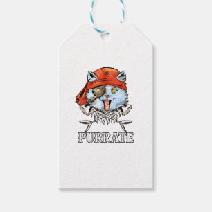 Etiqueta Para Presente Purrate - Custa Pirata Gato Cujo Engraçado