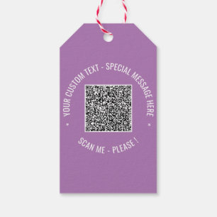 Etiqueta Para Presente QR Code Scan Info Personalizar Cores de Texto Pers