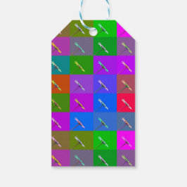 Etiqueta Para Presente Quadrados de margarida coloridos, Fotografia flora