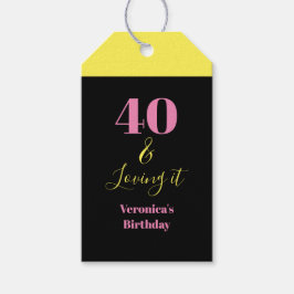 Etiqueta Para Presente Quarenta e Adorando os 40 Anos de Aniversário Amar
