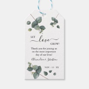 Etiqueta Para Presente Que o amor cresça o Eucalyptus Greenery Casal Fav