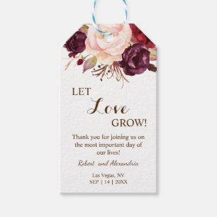 Etiqueta Para Presente Que O Amor Cultive Marsala Flores Favor De Casamen