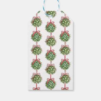 Etiqueta Para Presente Quebra de Presente Mistletoe Watercolor