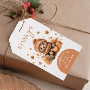 Etiqueta Para Presente Queda Apaixonada Pelo Outono Pequeno Urso De Teddy