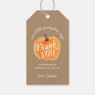 Etiqueta Para Presente Queda da abóbora Outono Russo Kraft Obrigado