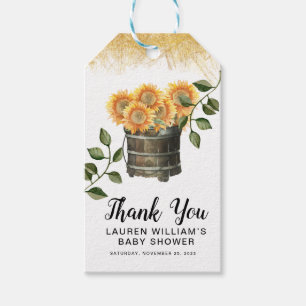 Etiqueta Para Presente Queda de Autumn Sunflower Gift Tags