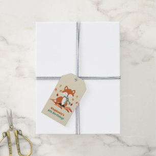 Etiqueta Para Presente Queda Fox Woodland Aniversário