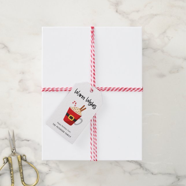 Etiqueta Para Presente Quente quer o Natal Feriado de Cacau Mug (Com cordão)