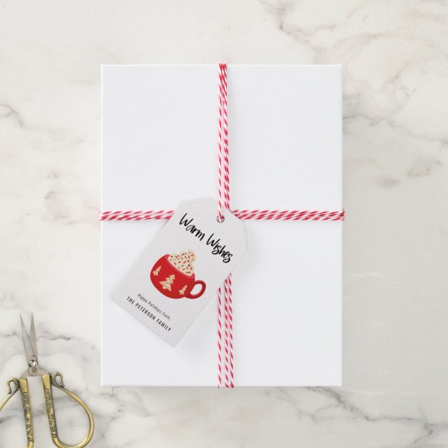 Etiqueta Para Presente Quente quer o Natal Feriado de Cacau Mug (Com cordão)
