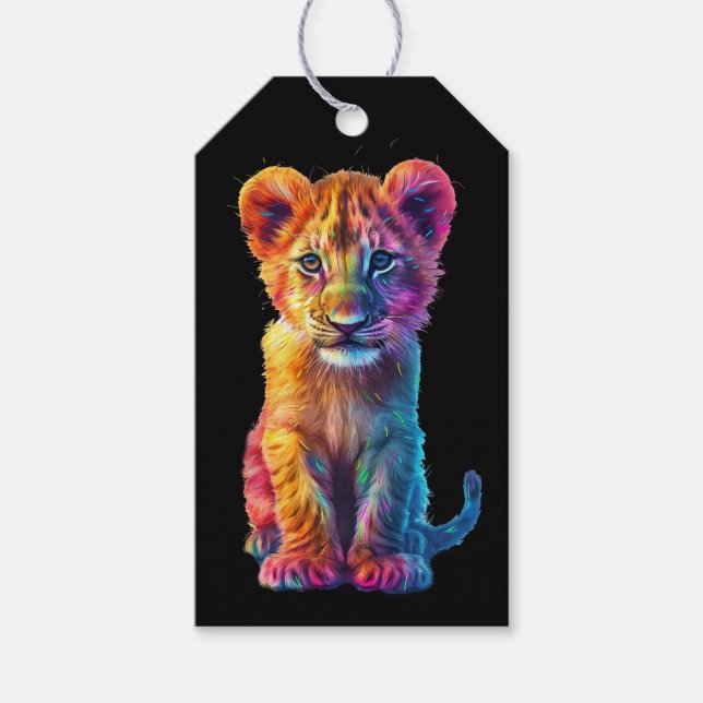 Etiqueta Para Presente Querida, Big Cat Cub (Frente)