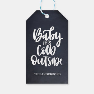 Etiqueta Para Presente Querida, está frio lá fora Quadro Azul poeiren