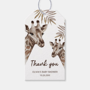 Etiqueta Para Presente Querida Girafa Neutral Obrigado