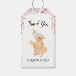 Etiqueta Para Presente Querida Mamãe e Bebê Bunnies Obrigado