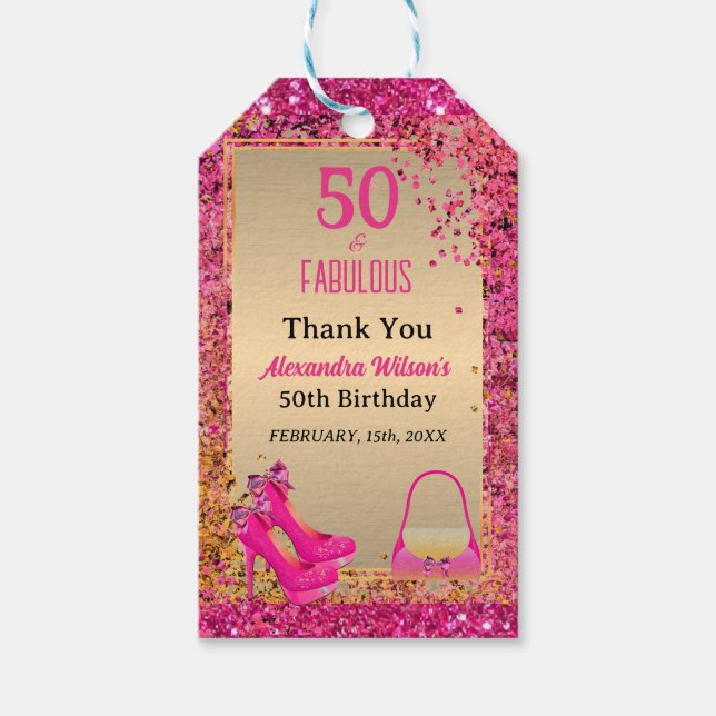 Etiqueta Para Presente Quic 50& Alcanços Altos Fabulosos Dourados Brilhan (Frente)