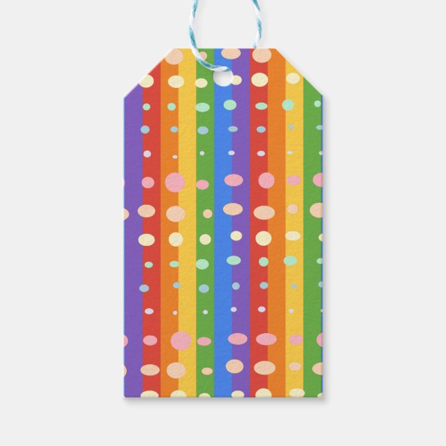 ETIQUETA PARA PRESENTE RAINBOW DOT SRIPES (Frente)