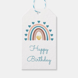 Etiqueta Para Presente Rainbow Happy Birthday Blue Boy Dags