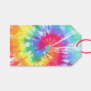 Etiqueta Para Presente Rainbow Swirl Tie-Dye