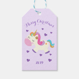 Etiqueta Para Presente Rainbow Unicorn Natal Roxo