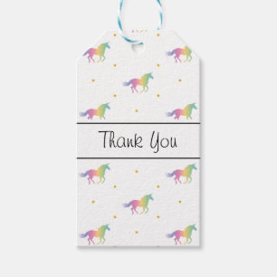 Etiqueta Para Presente Rainbow Unicorns e Dourado padrão de estrelas