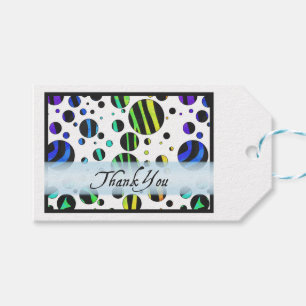 Etiqueta Para Presente Rainbow Zebra - Padrão de Bolinhas Obrigado