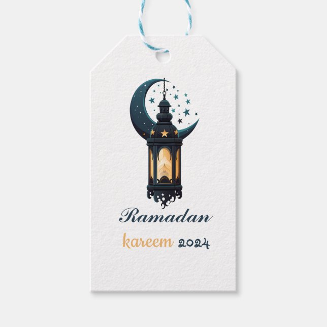 Etiqueta Para Presente Ramadan Kareem Mubarak Lantern ramadan 2024 (Frente)