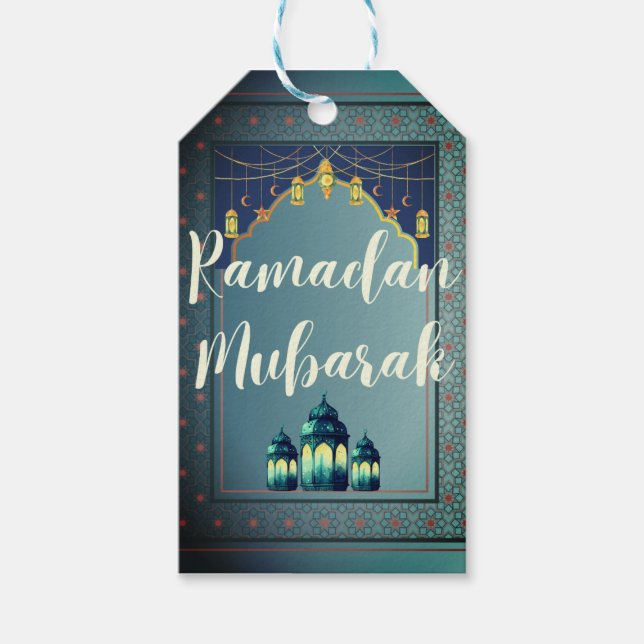 Etiqueta Para Presente Ramadan Mubarak - Etiqueta do Presente (Frente)