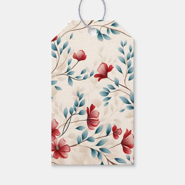 Etiqueta Para Presente Ramo Floral Botânico Elegante (Frente)